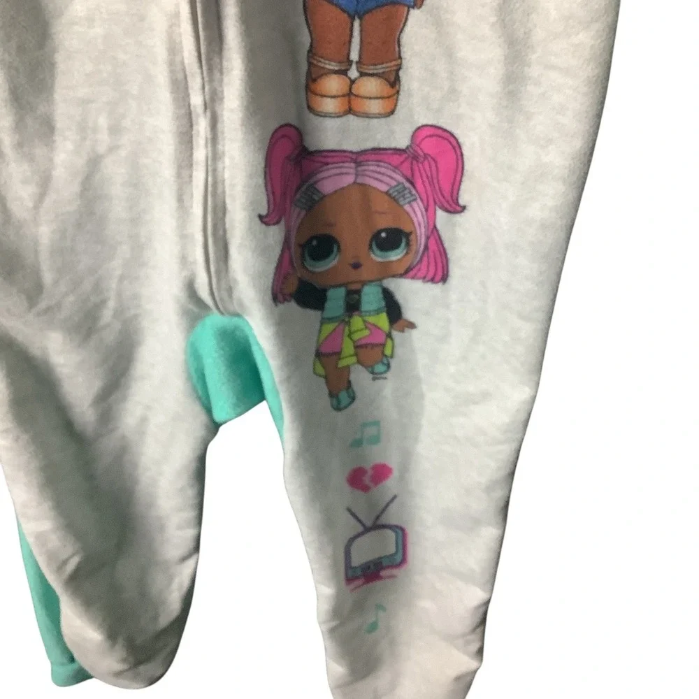 LOL Surprise Girls Hooded Union Suit One Piece Pajamas Size‎ Small Zip Front